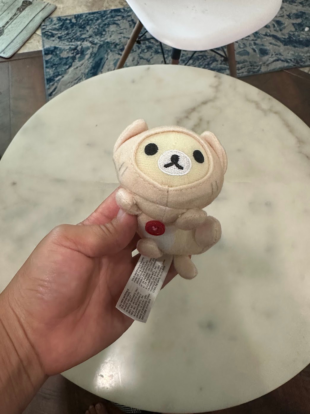 Rilakkuma Plush Keychain Cream Bear Charm